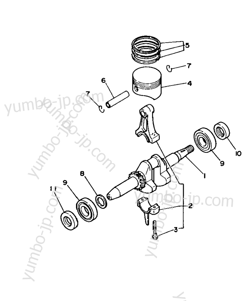 Crankshaft - Piston for Generators YAMAHA EF2500R 