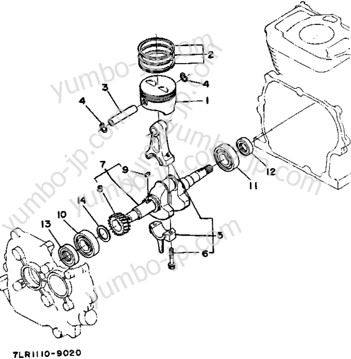 Crankshaft - Piston for Generators YAMAHA YG450D 