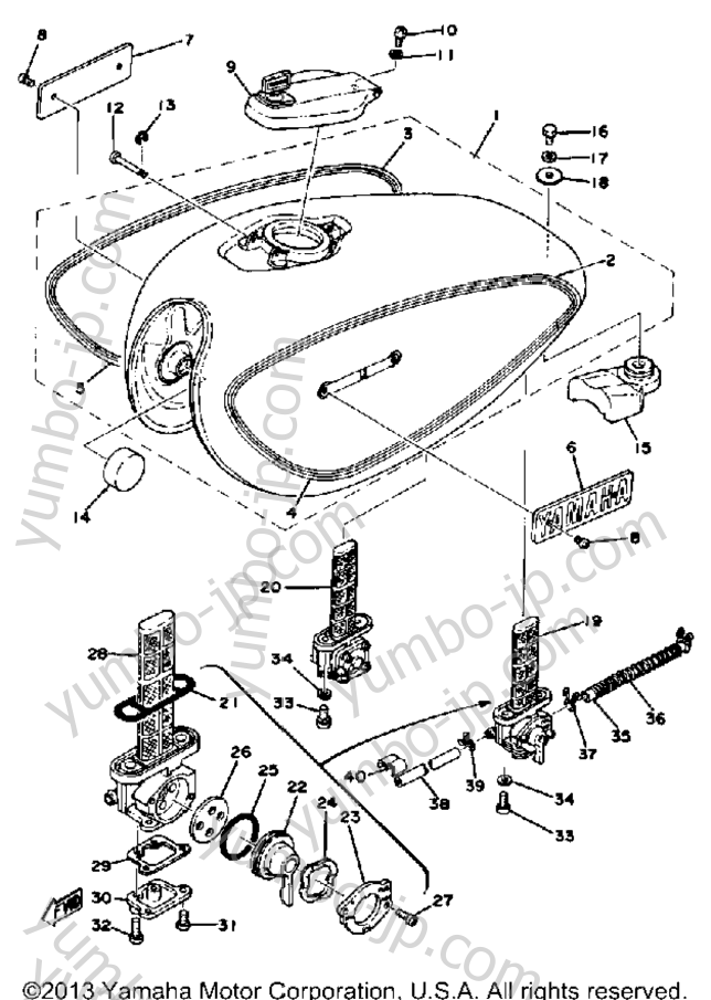 Fuel Tank Xs650e - E006501~ для мотоциклов YAMAHA XS650F 1979 г.