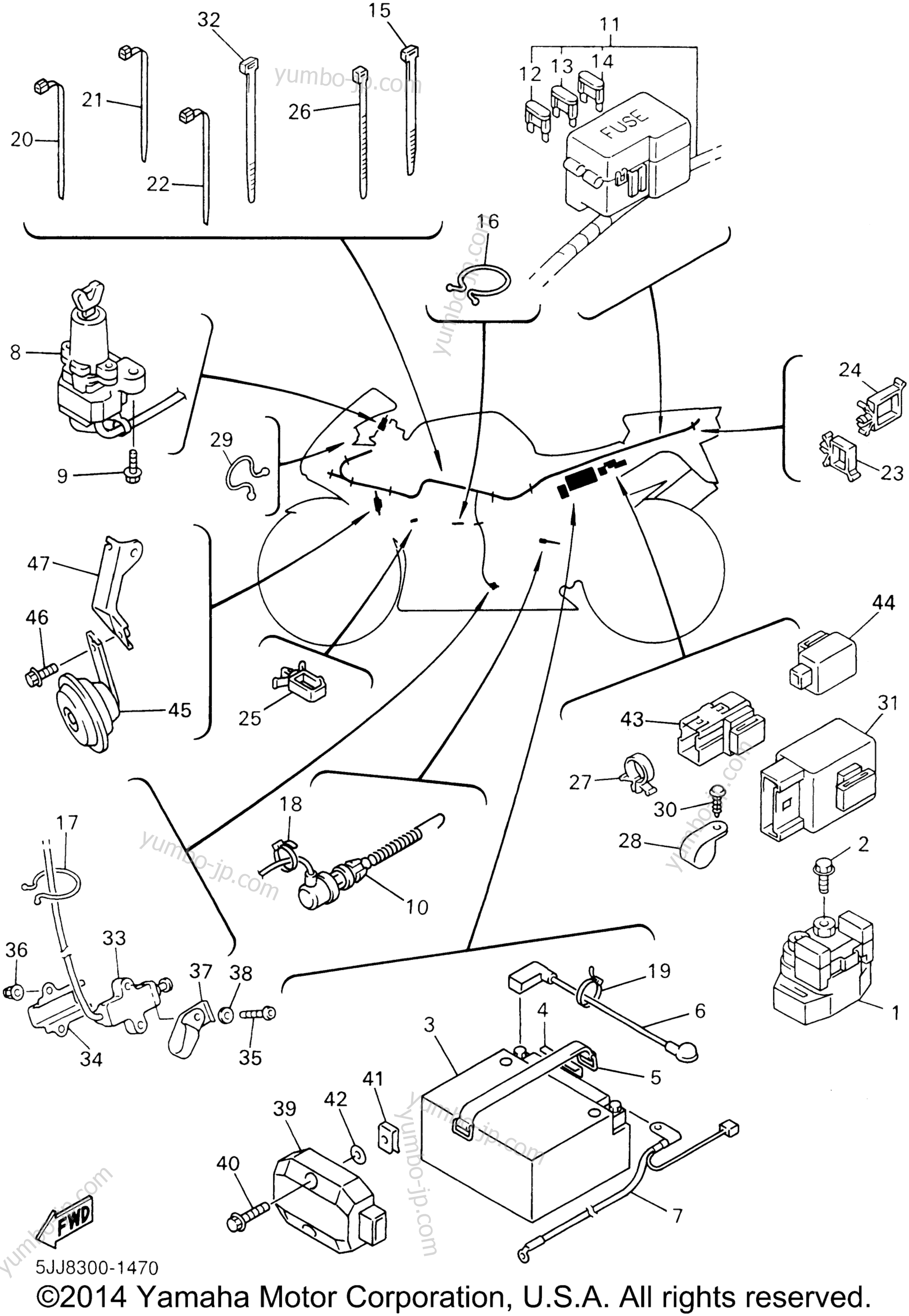 Electrical 2 для мотоциклов YAMAHA YZF-R1 (YZFR1SN) 2001 г.