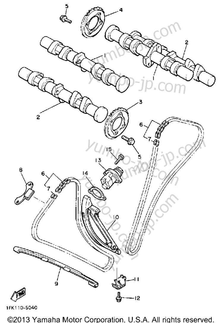 Camshaft - Chain (California Model Only) for motorcycles YAMAHA V-MAX 1200 (VMX12UC) CA 1988 year