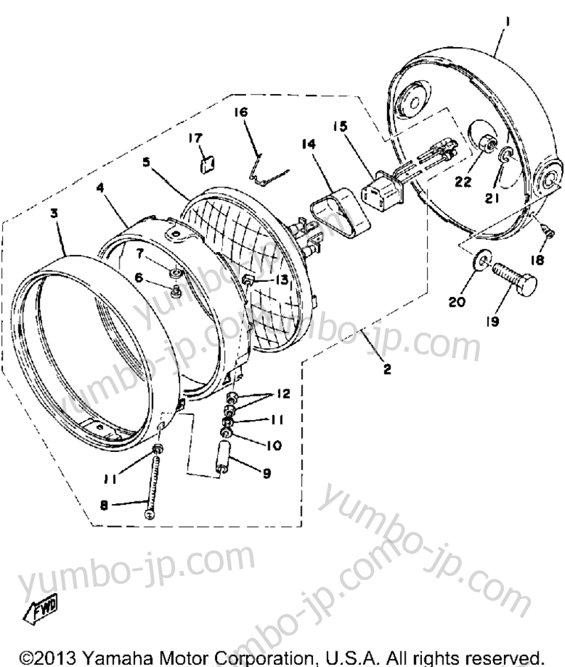 HEADLIGHT для мотоциклов YAMAHA DT125C 1976 г.