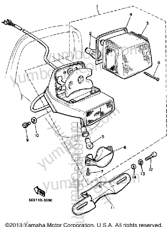 TAILLIGHT for motorcycles YAMAHA XV500K 1983 year