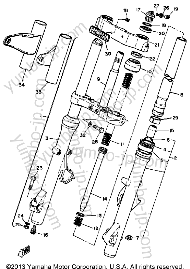 FRONT FORK для мотоциклов YAMAHA XS1100SG 1980 г.