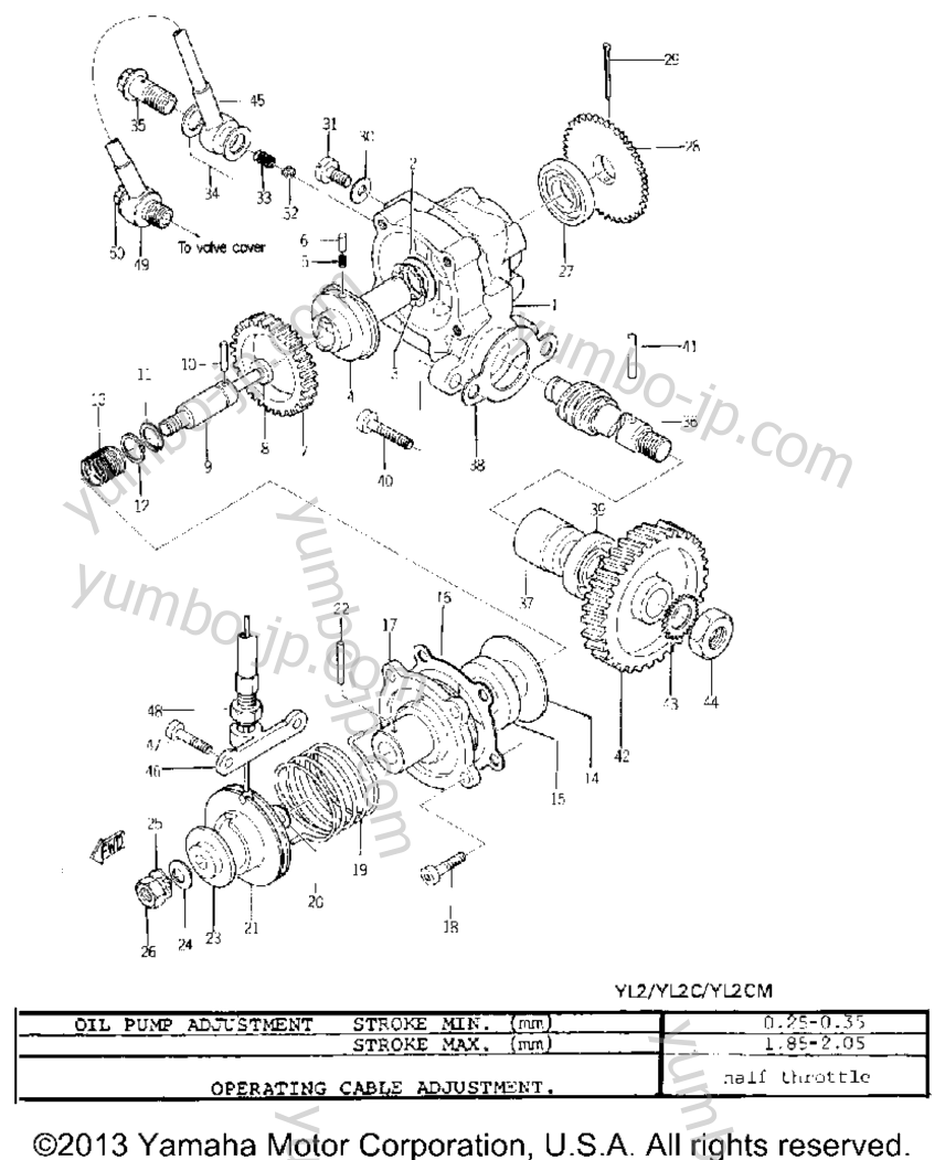 OIL PUMP for motorcycles YAMAHA YL2C YL2CM (YLCM_68_TR) 1968 year