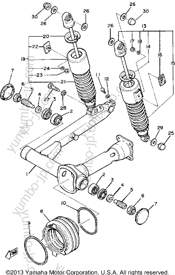 Rear Arm Suspension for motorcycles YAMAHA XS850SG 1980 year