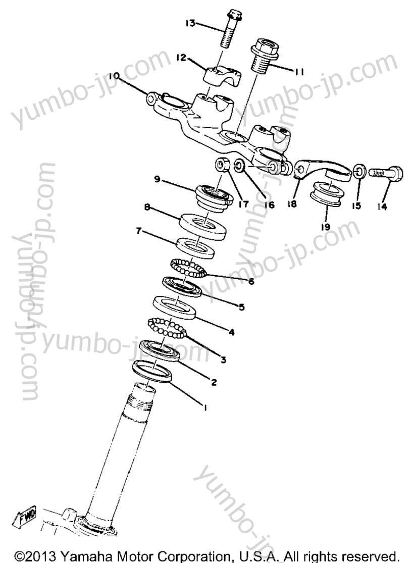 Steering Yz80f для мотоциклов YAMAHA YZ80D 1977 г.