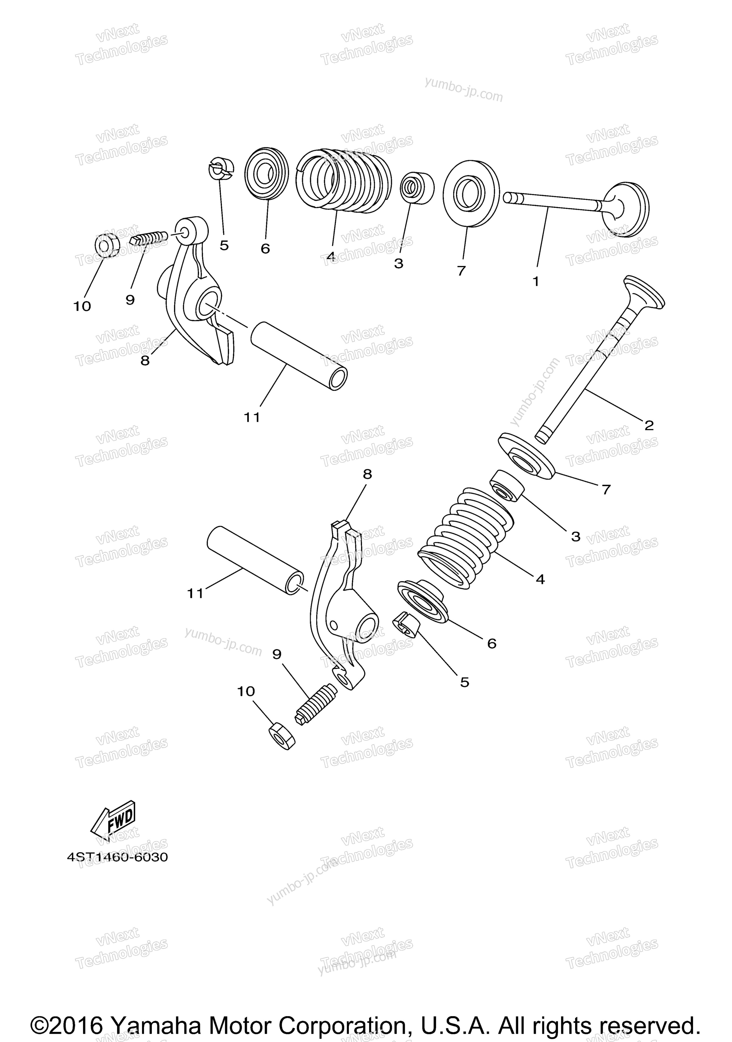 VALVE for motorcycles YAMAHA TTR110 (TTR110EH) 2017 year