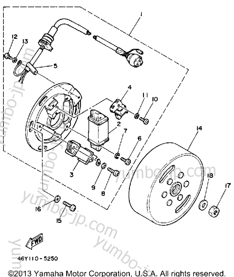 GENERATOR для мотоциклов YAMAHA TRIALS (TY350S) 1986 г.