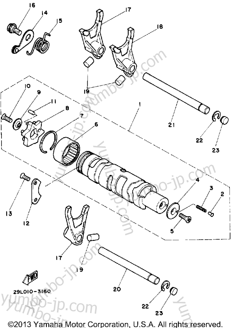 Shift Cam Fork для мотоциклов YAMAHA RZ350L 1984 г.