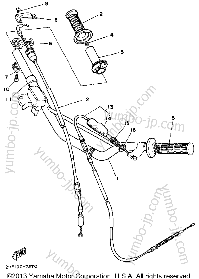 Handlebar-Cable для мотоциклов YAMAHA YZ80W 1989 г.