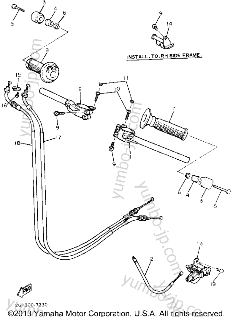 Handlebar Cable for motorcycles YAMAHA FZR1000U 1988 year