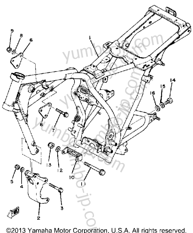 FRAME for motorcycles YAMAHA SR250G 1980 year