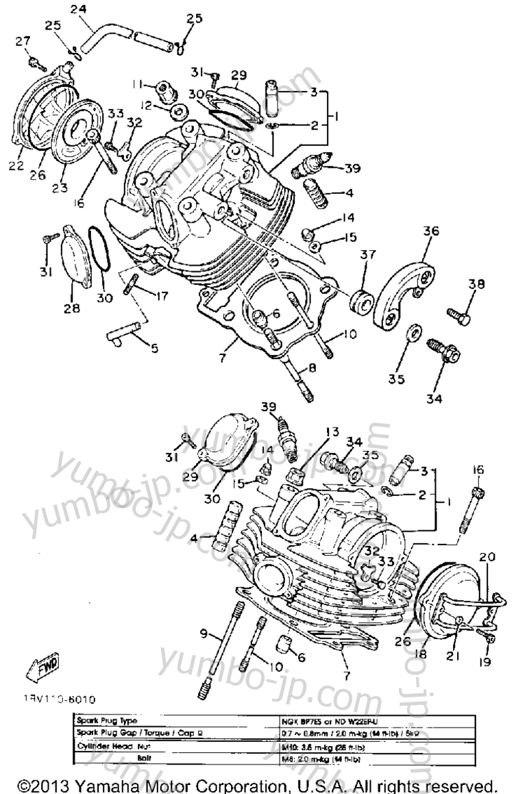 CYLINDER HEAD for motorcycles YAMAHA VIRAGO 750 (XV750U) 1988 year