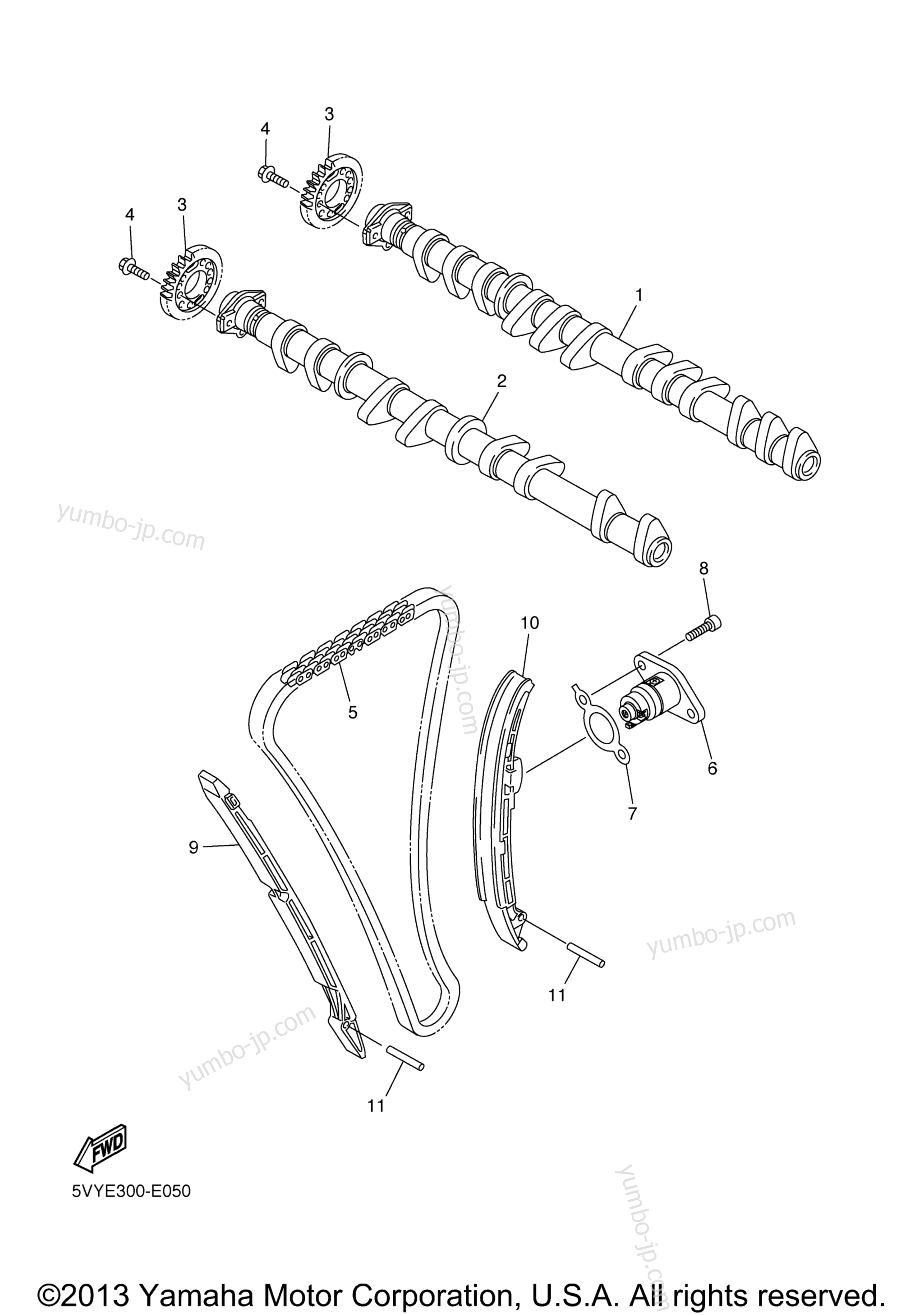 Camshaft Chain for motorcycles YAMAHA FZ-1 (FZS10V) 2006 year