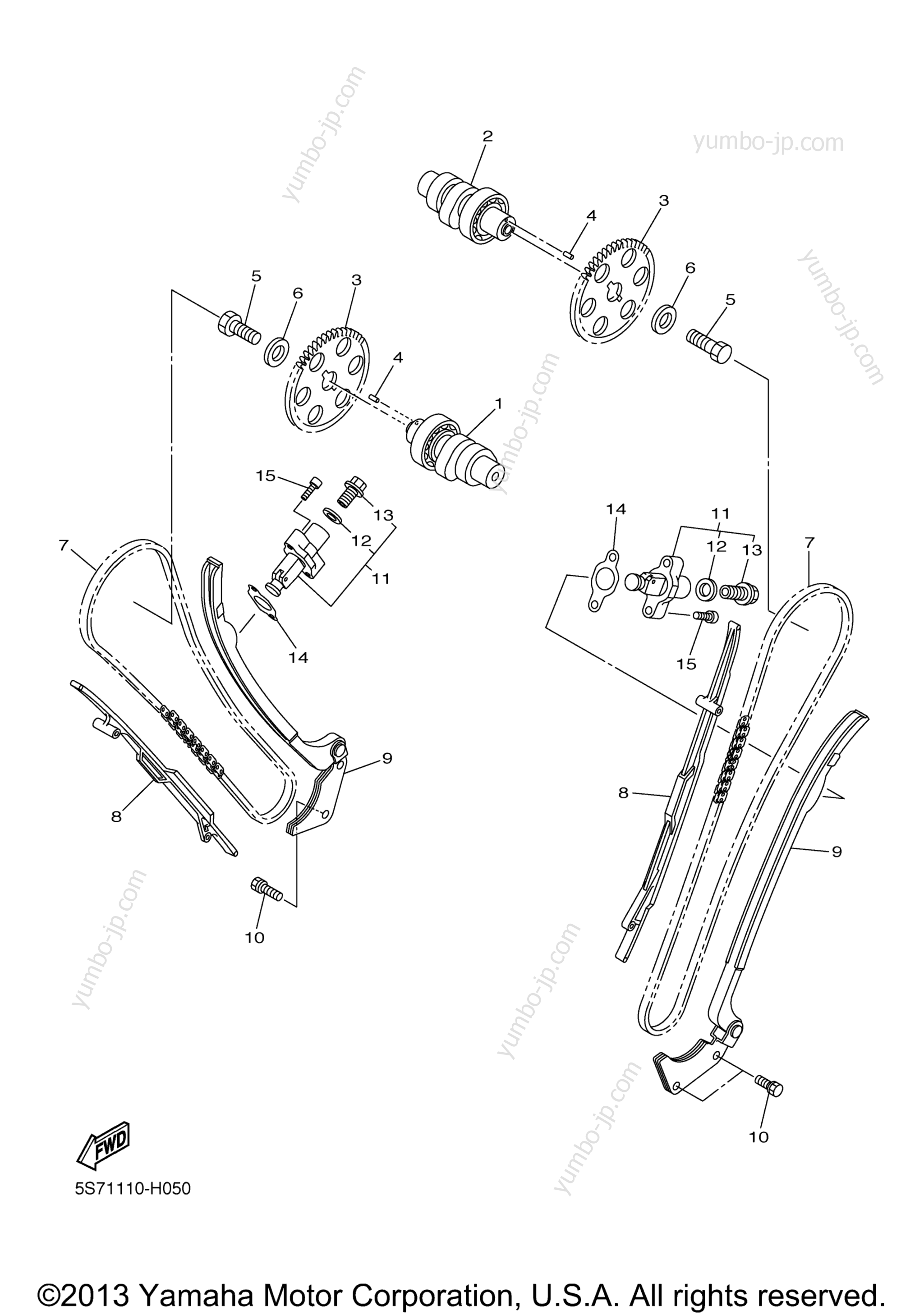 Camshaft Chain для мотоциклов YAMAHA V STAR 950 TOURER (XVS95CTDCR) CA 2013 г.