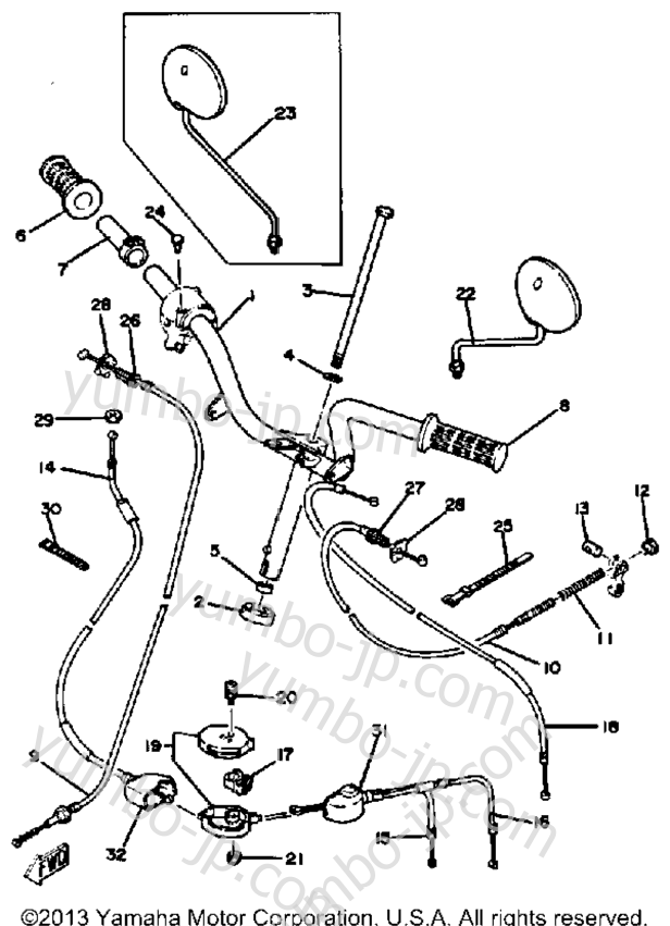 Handlebar - Cable для мотоциклов YAMAHA YAMAHOPPER (QT50T) 1987 г.