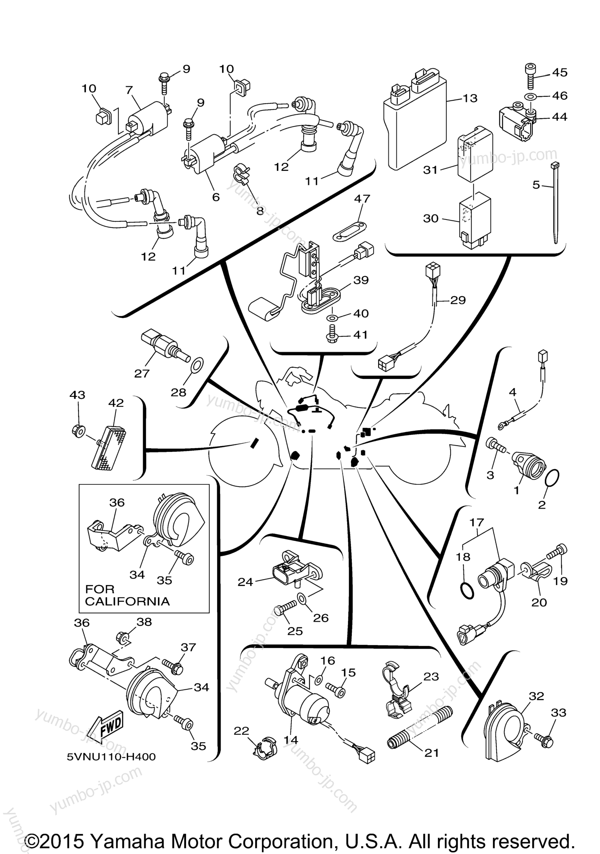 Electrical 1 for motorcycles YAMAHA ROAD STAR SILVERADO S (XV17ATSZR) 2010 year