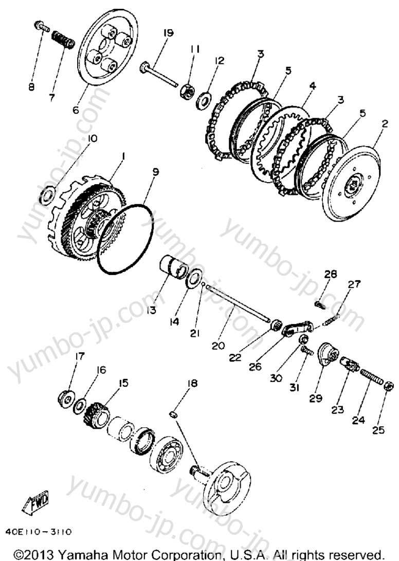 CLUTCH for motorcycles YAMAHA YSR50D 1992 year