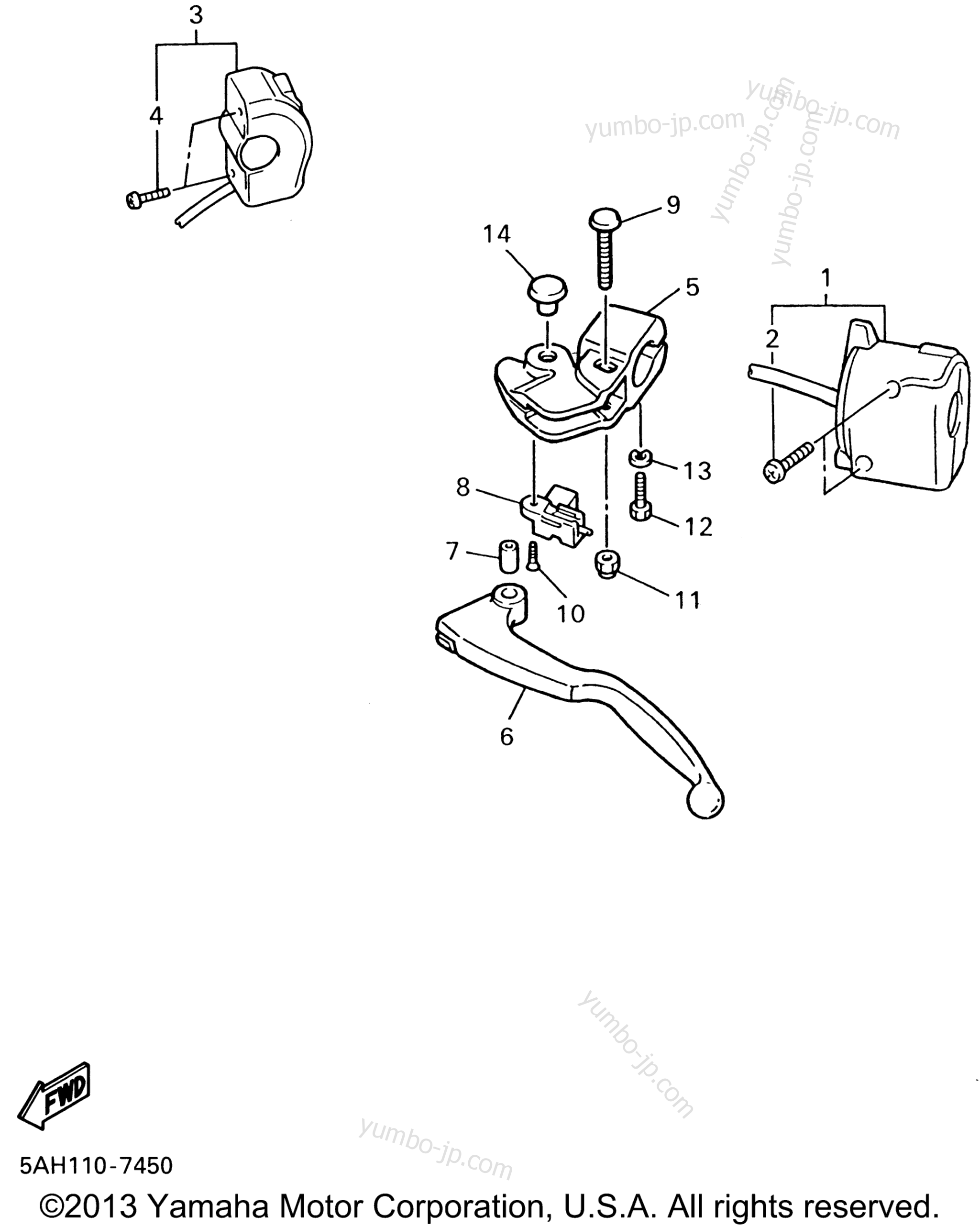 Handle Switch Lever для мотоциклов YAMAHA YZ600R (YZF600RN) 2001 г.