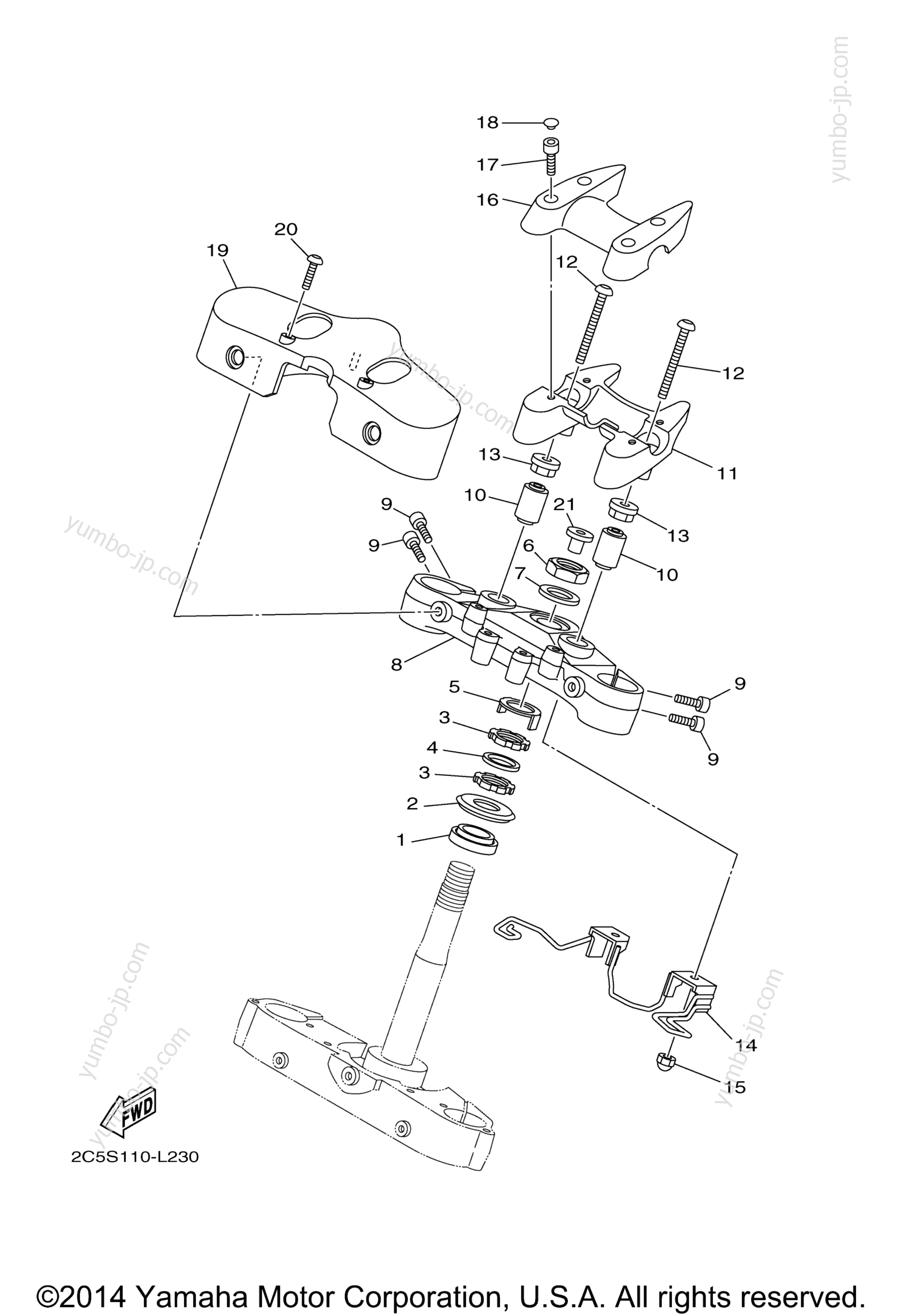 Steering для мотоциклов YAMAHA STRATOLINER DELUXE (XV19CTFER) 2014 г.