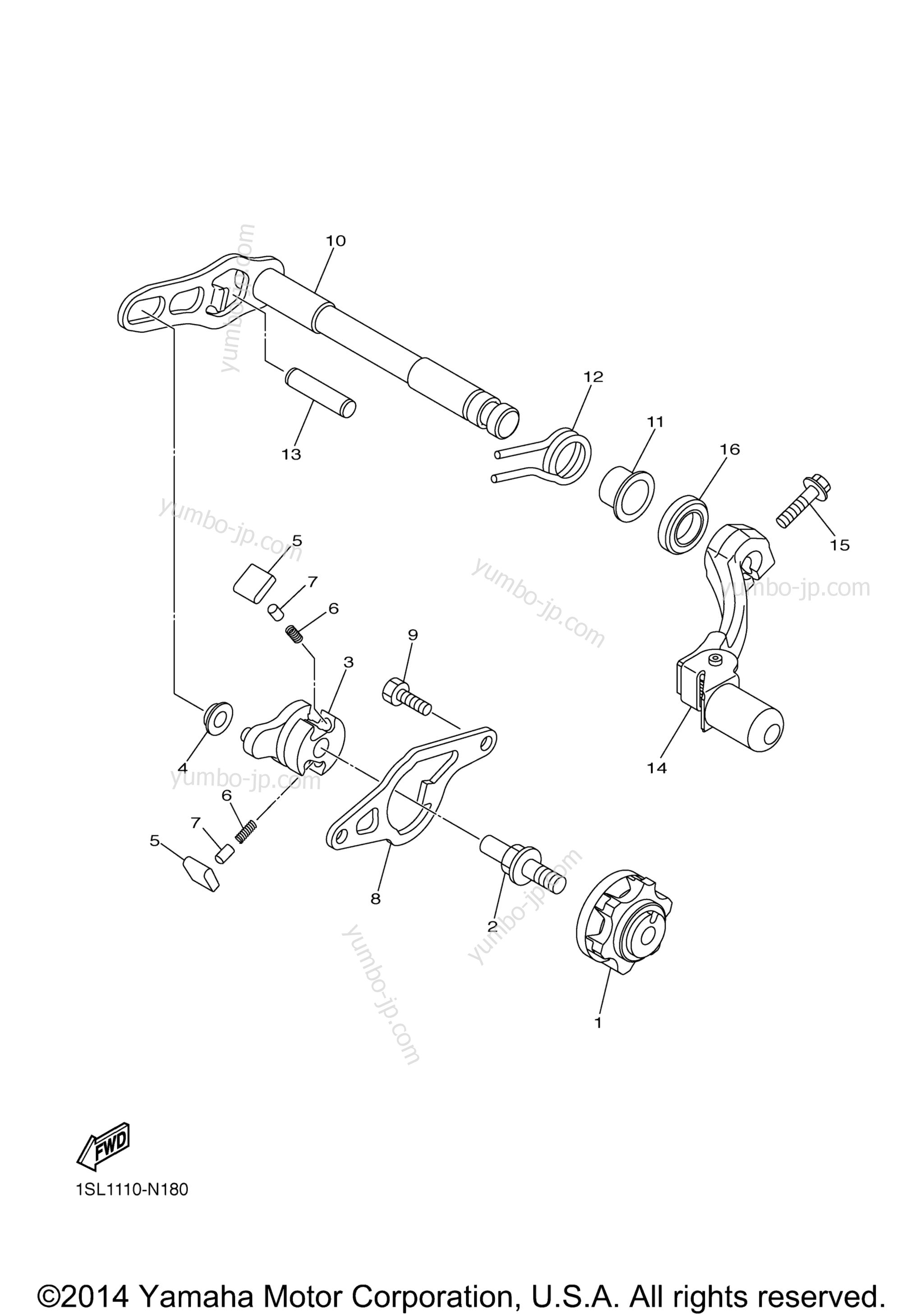 SHIFT SHAFT for motorcycles YAMAHA YZ250FX (YZ250FXF) 2015 year