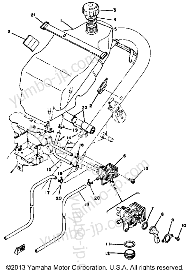 Fuel Tank Lb50pg - Ph - Pj для мотоциклов YAMAHA LB50PJ 1982 г.