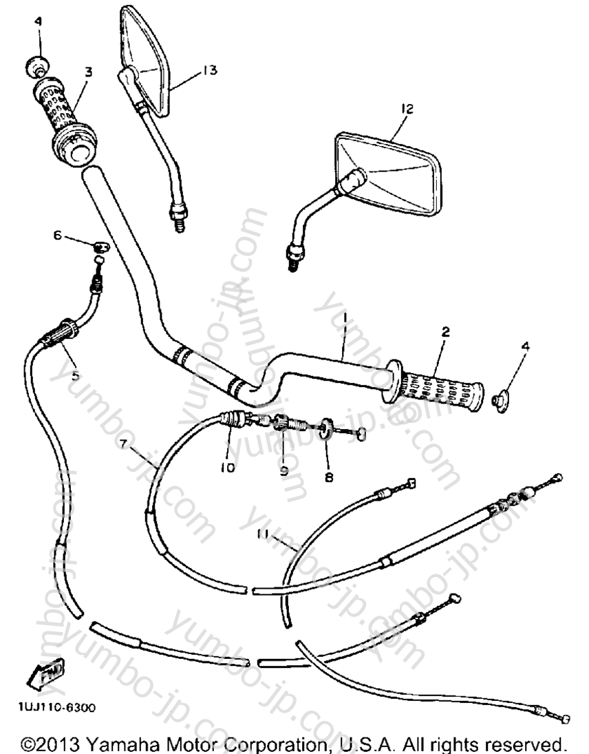 Handlebar Cable для мотоциклов YAMAHA RADIAN (YX600S) 1986 г.