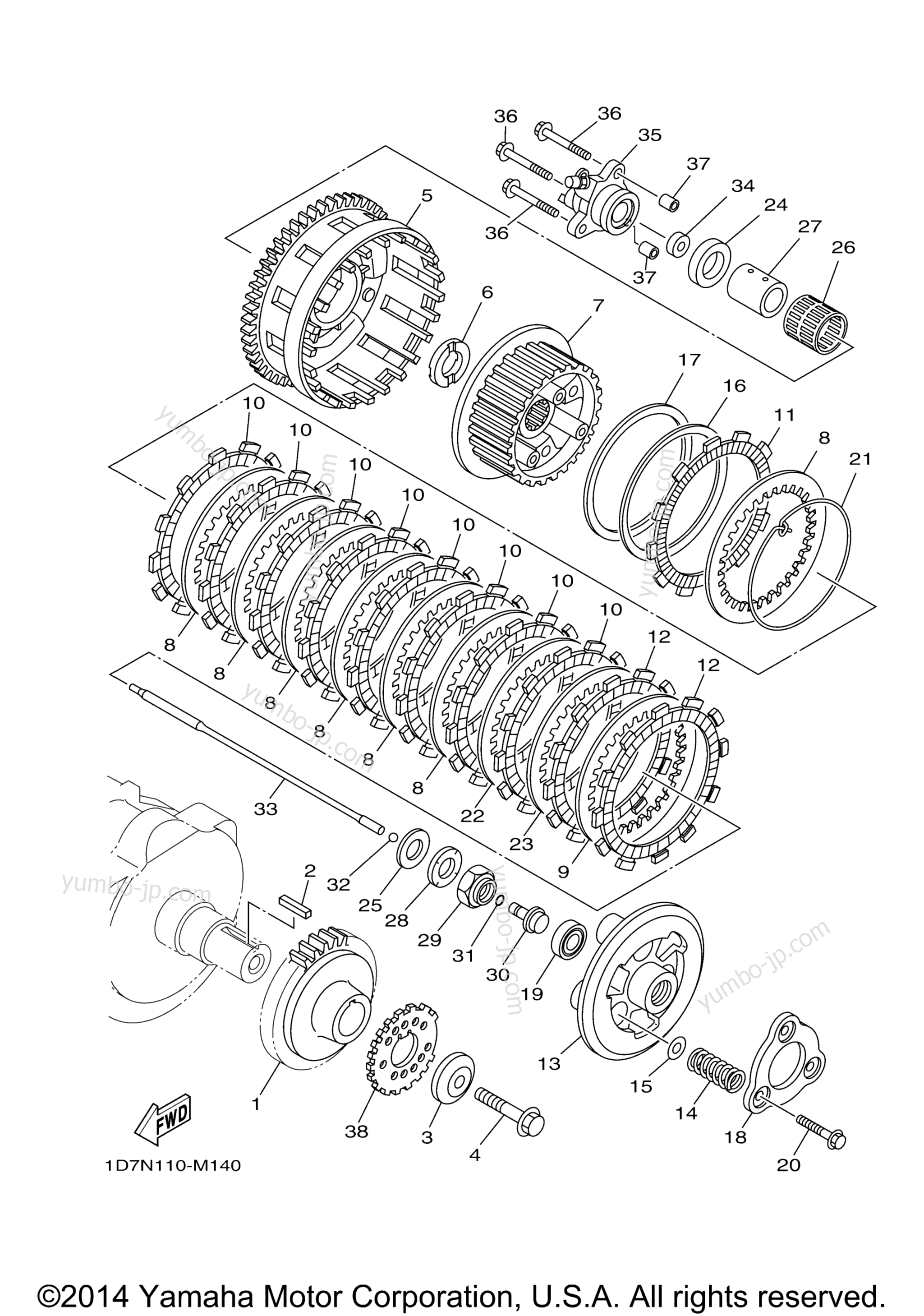 CLUTCH for motorcycles YAMAHA RAIDER (XV19CER) 2014 year