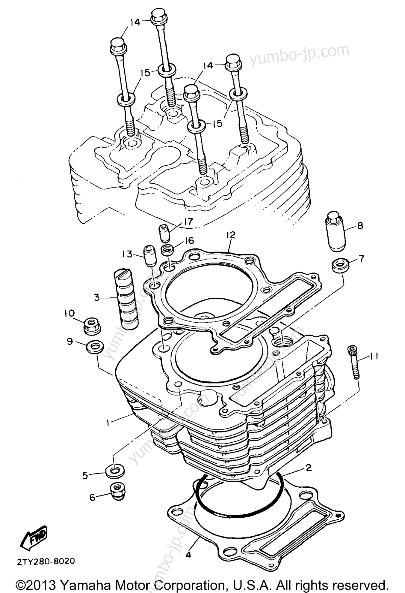 CYLINDER for motorcycles YAMAHA XT600EEC CA 1993 year