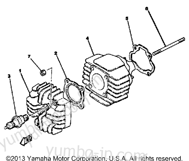 Блок цилиндров для мотоциклов YAMAHA YAMAHOPPER (QT50N) 1985 г.