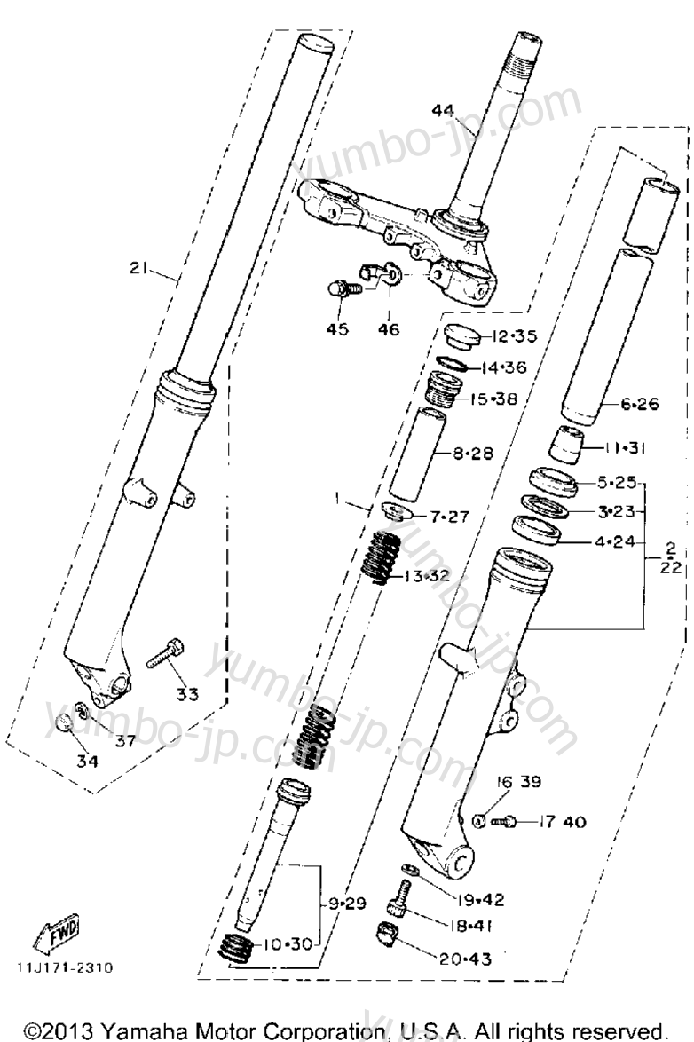 FRONT FORK for motorcycles YAMAHA XZ550RJ 1982 year