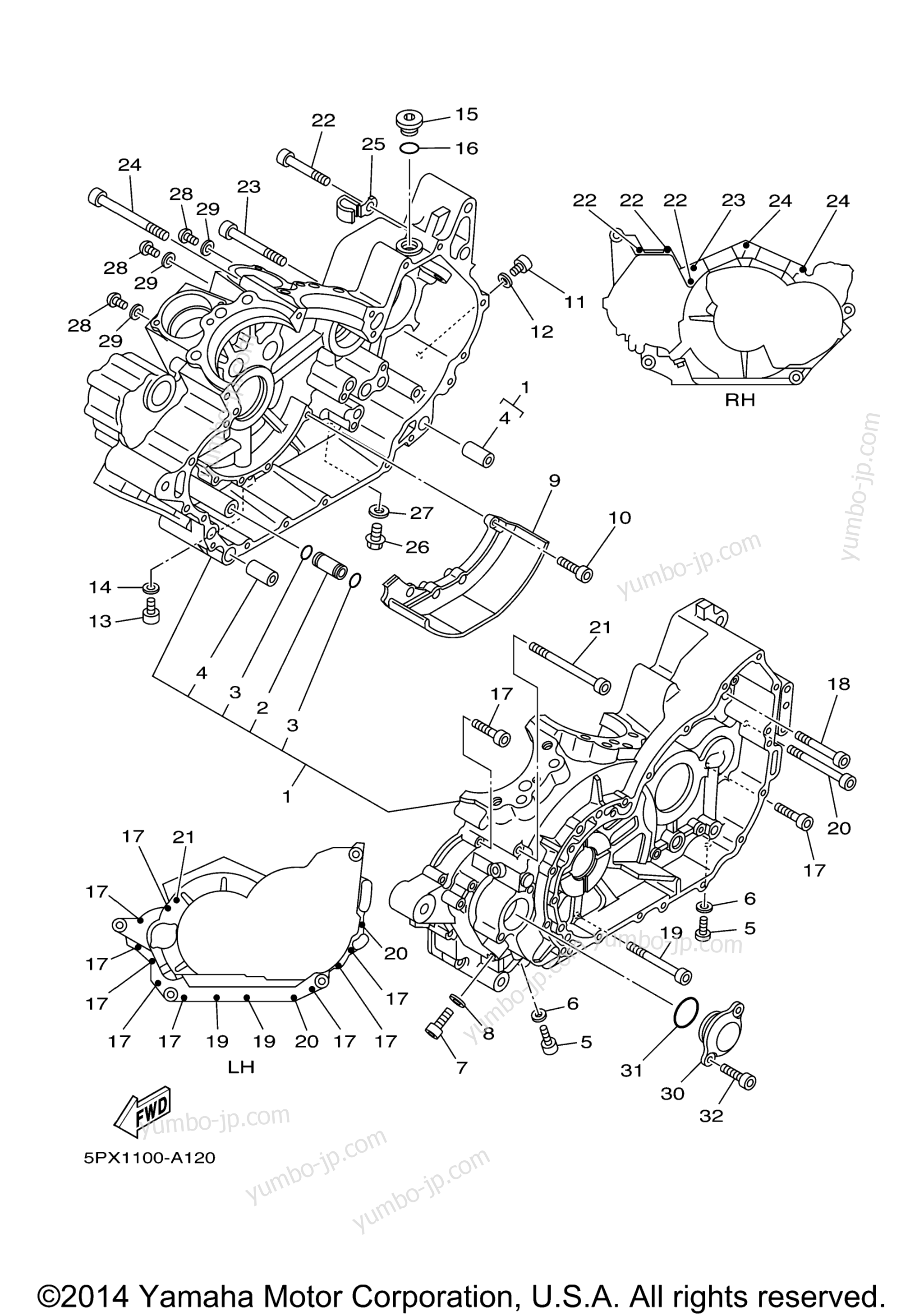 CRANKCASE for motorcycles YAMAHA ROAD STAR WARRIOR w/flames (XV17PCT-F) 2005 year