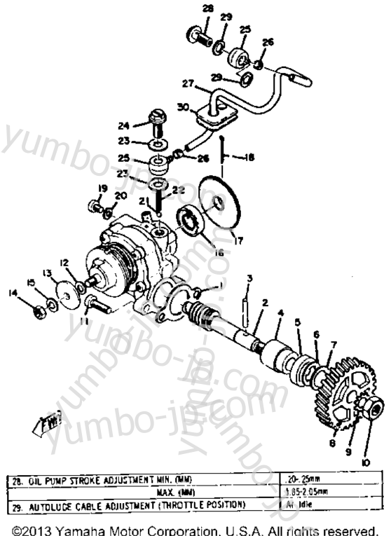 Масляный насос для мотоциклов YAMAHA HT1B 1971 г.