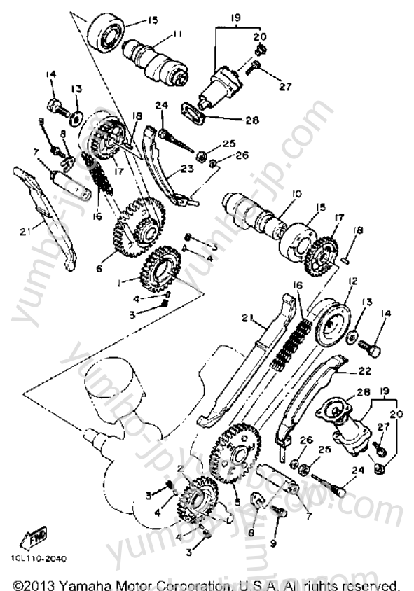 Camshaft Chain для мотоциклов YAMAHA VIRAGO 750 (XV750K) 1983 г.