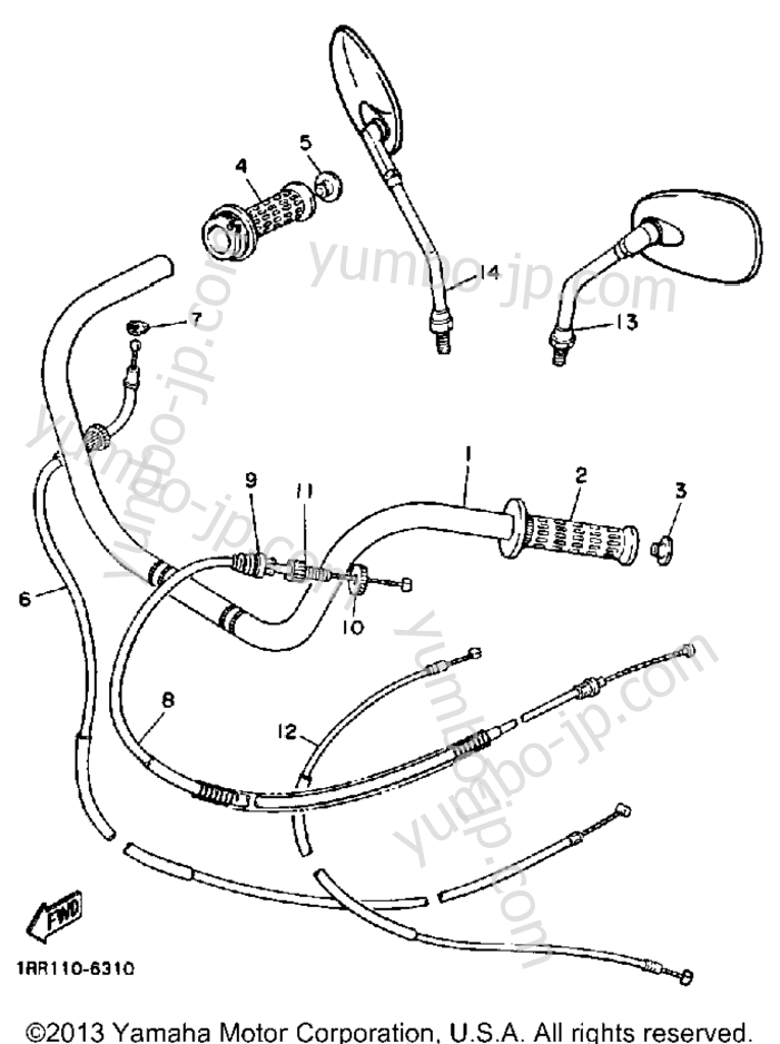Handlebar Cable for motorcycles YAMAHA VIRAGO 700 (XV700SS) 1986 year