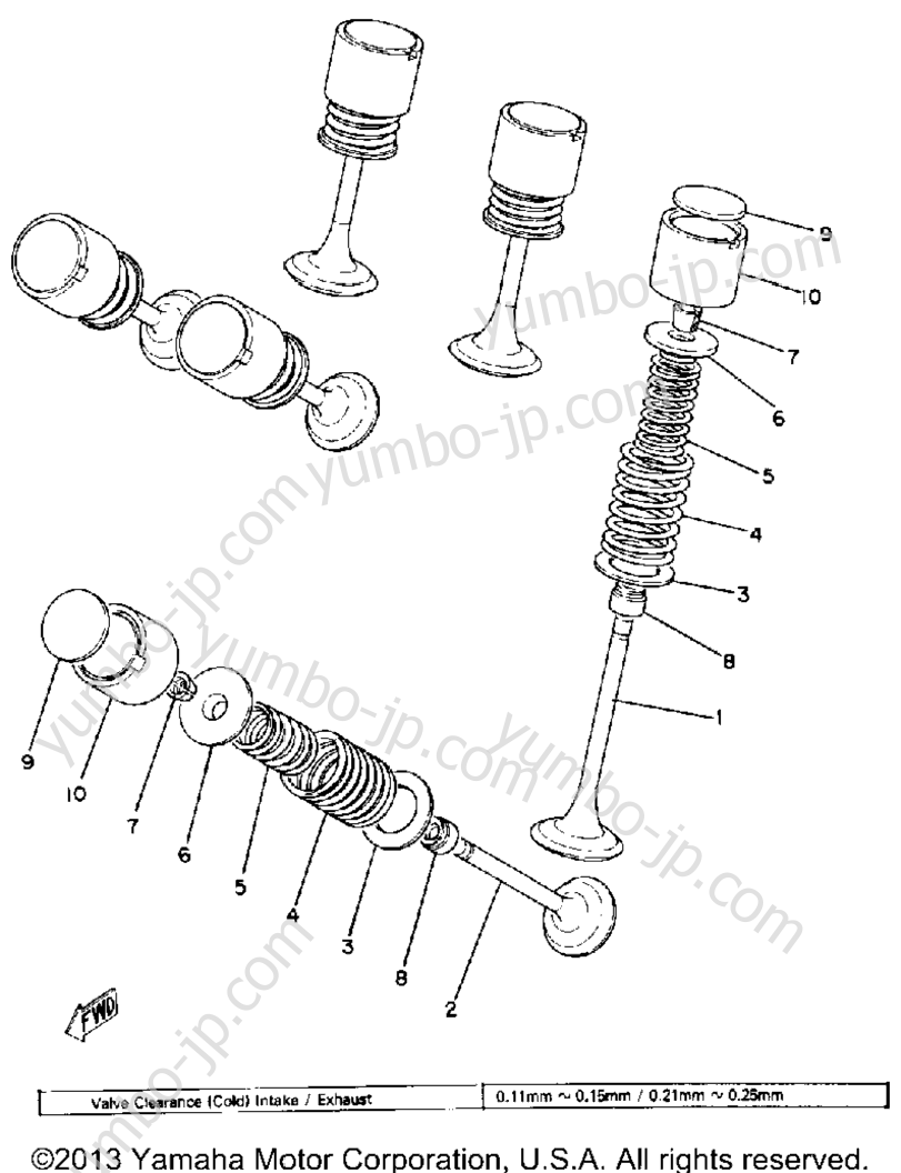 VALVE для мотоциклов YAMAHA XS850SH 1981 г.