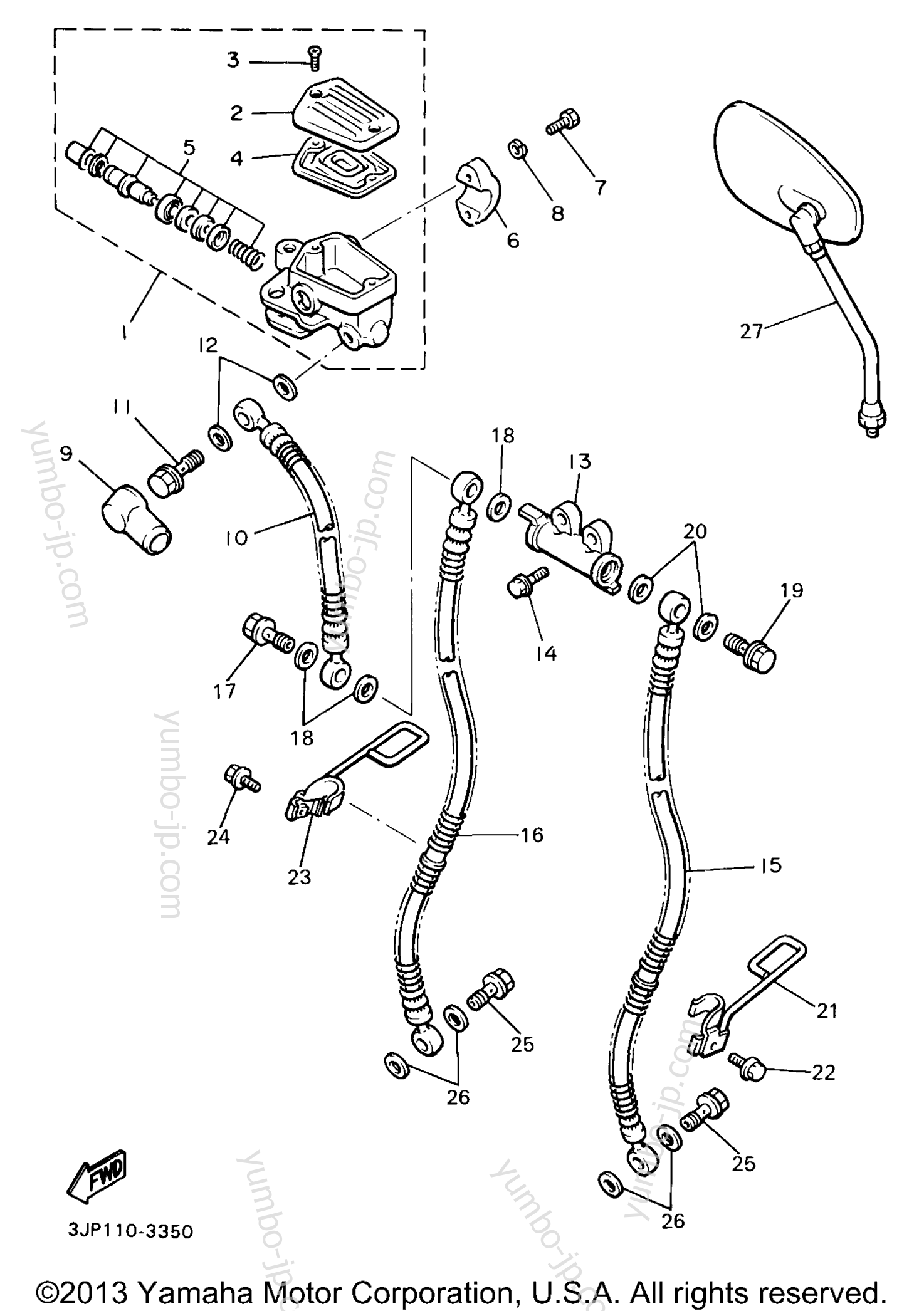 FRONT MASTER CYLINDER for motorcycles YAMAHA V-MAX 1200 (VMX12KC) CA 1998 year