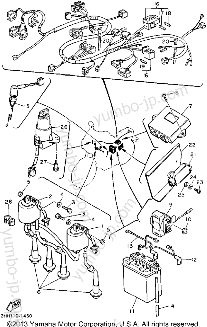 Electrical 1 for motorcycles YAMAHA FZR600RD 1992 year