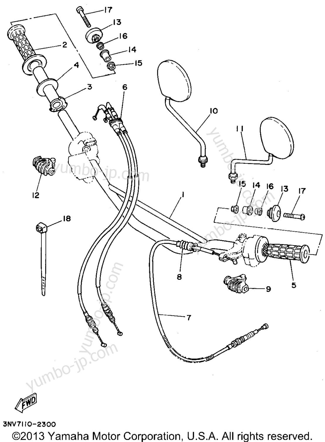 Steering Handle - Cable для мотоциклов YAMAHA XT350F 1994 г.