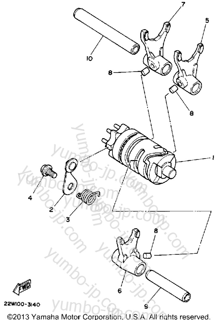 Shift Cam-Fork for motorcycles YAMAHA YZ80A 1990 year