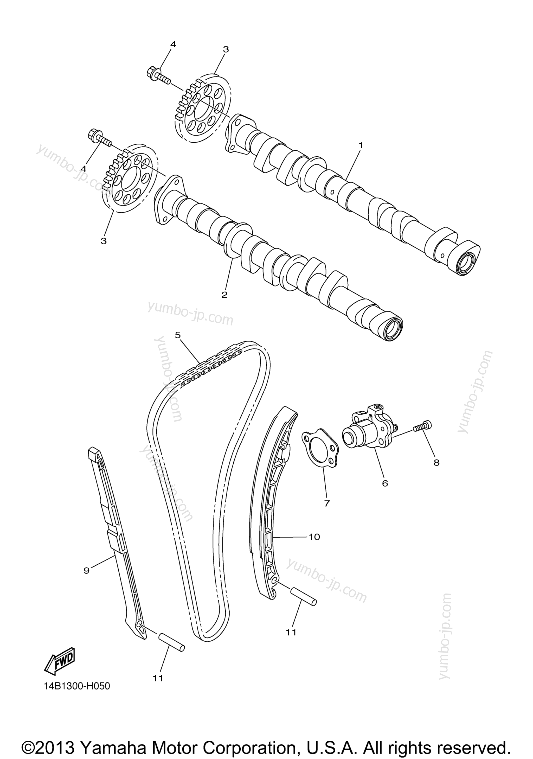 Camshaft Chain для мотоциклов YAMAHA YZFR1 (YZFR1ECL) CA 2014 г.