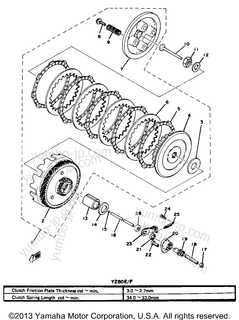 Clutch Yz80e F для мотоциклов YAMAHA YZ80D 1977 г.