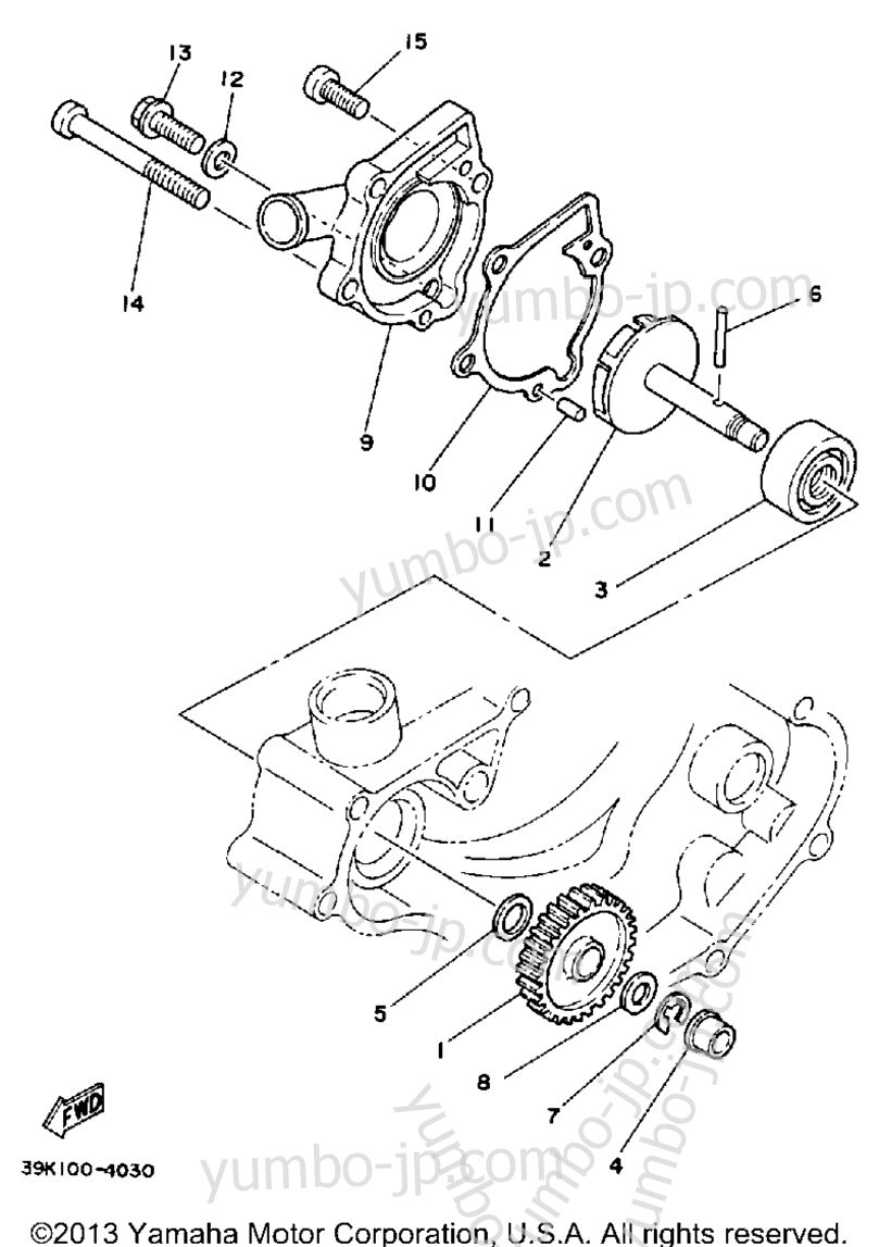 WATER PUMP for motorcycles YAMAHA YZ80T 1987 year