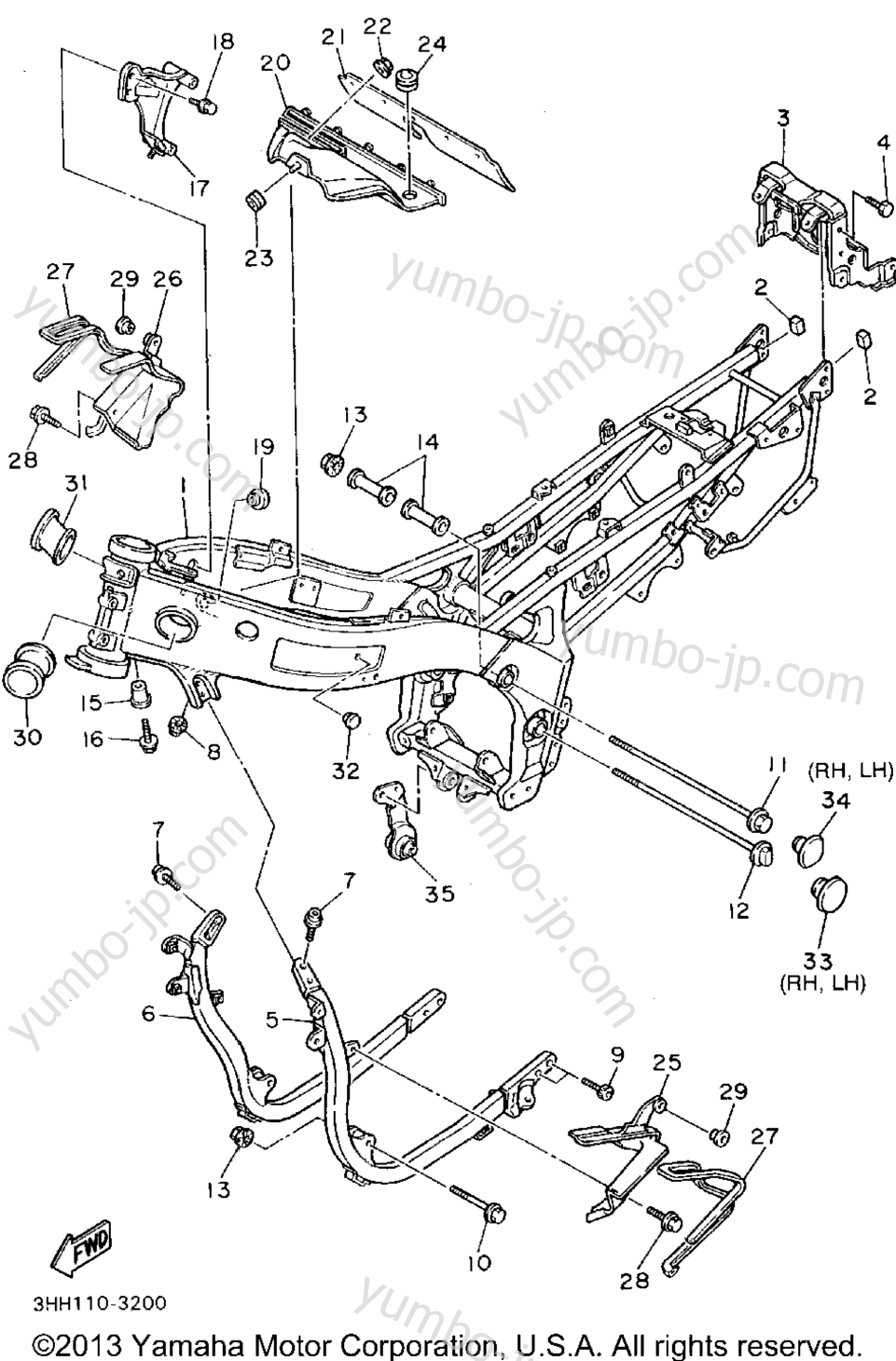 FRAME для мотоциклов YAMAHA FZR600RF 1994 г.