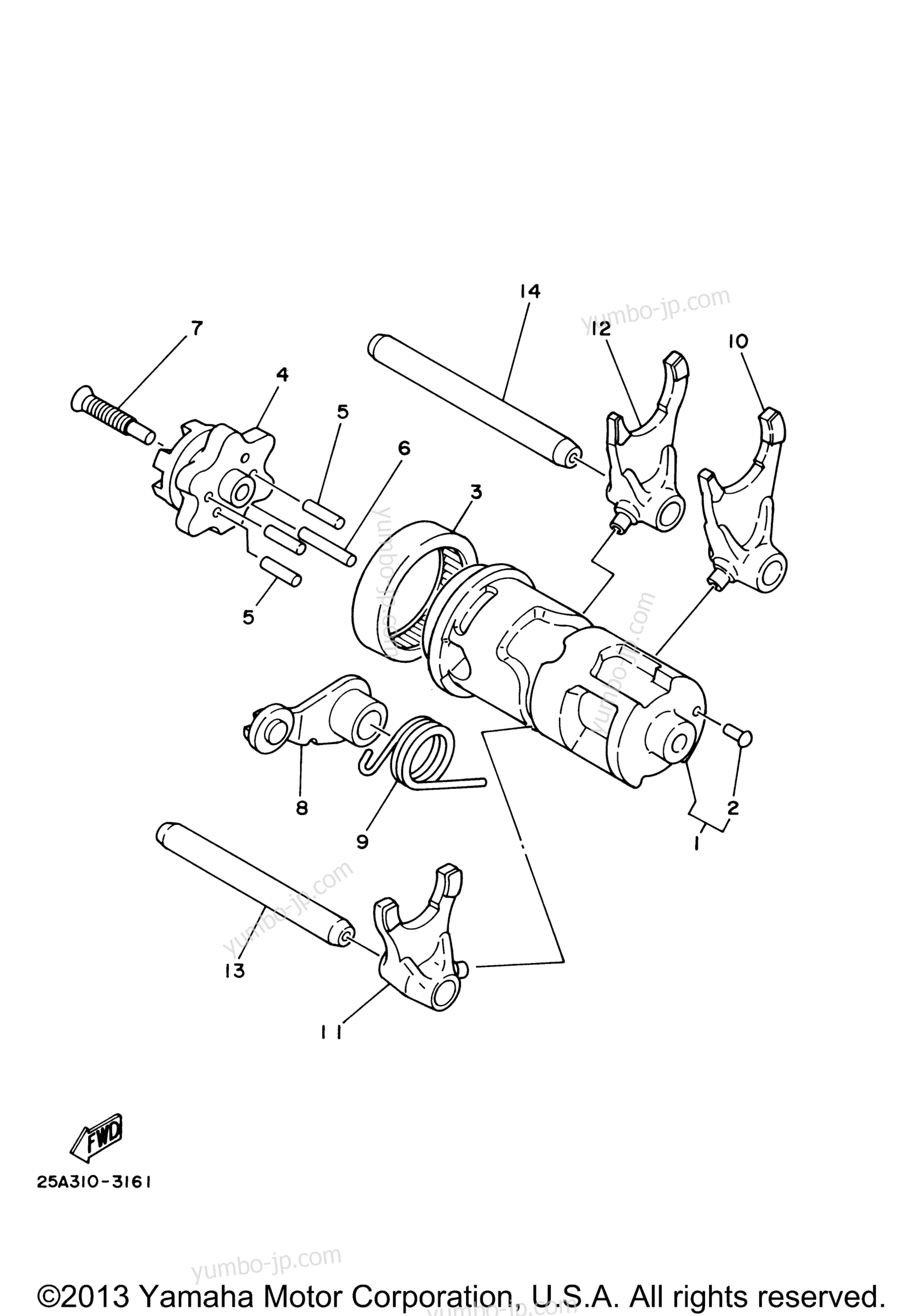 Shift Cam Fork for motorcycles YAMAHA TTR230 (TTR230B) 2012 year