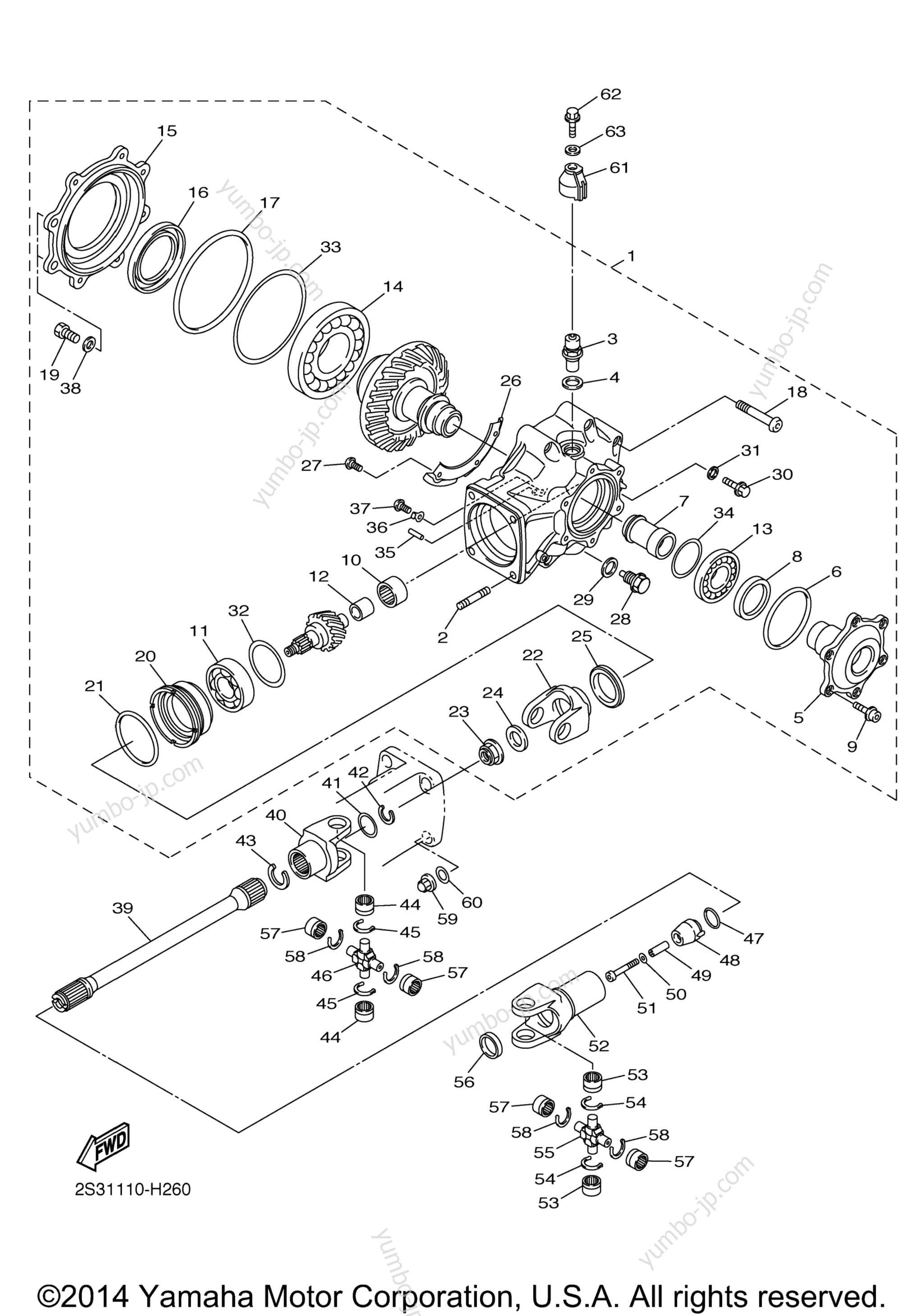 DRIVE SHAFT для мотоциклов YAMAHA V MAX (VMX17YCB) CA 2009 г.