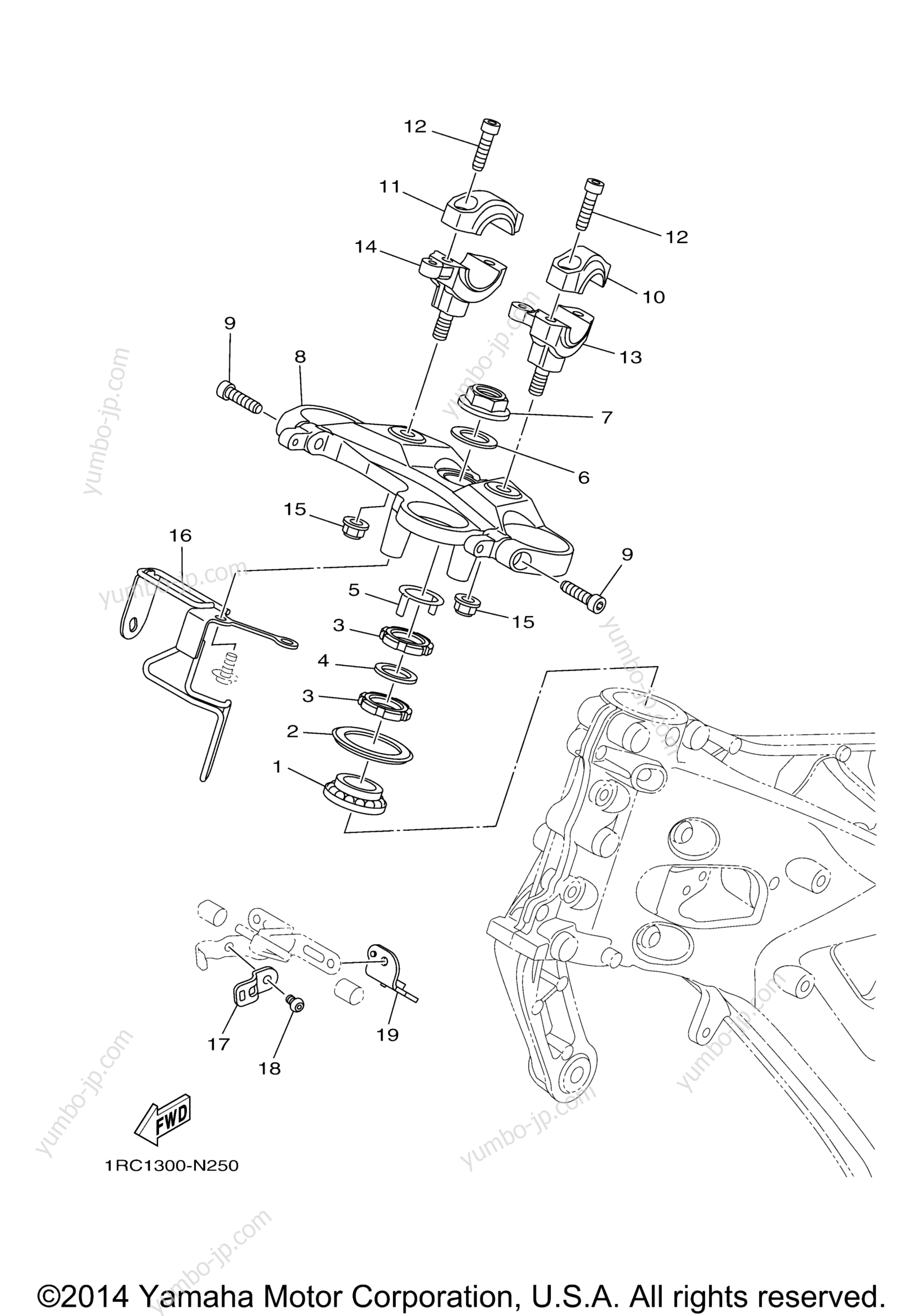 Steering для мотоциклов YAMAHA FZ09 (FZ09EO) 2014 г.