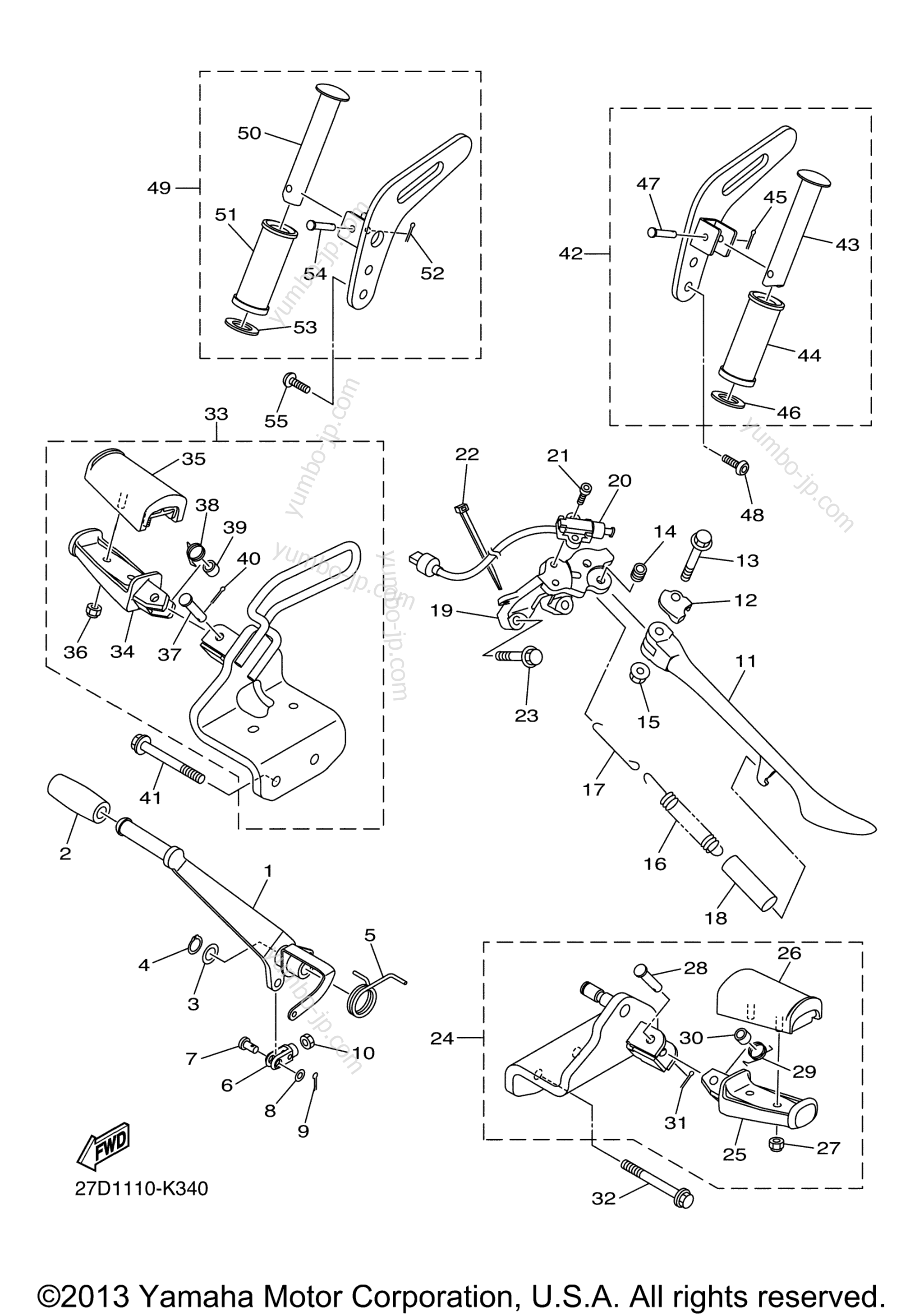 Stand Footrest для мотоциклов YAMAHA STRYKER (XVS13CACL) CA 2011 г.