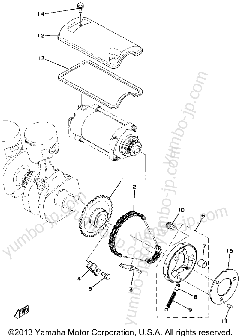 Starting Motor Unit for motorcycles YAMAHA XS400D 1977 year
